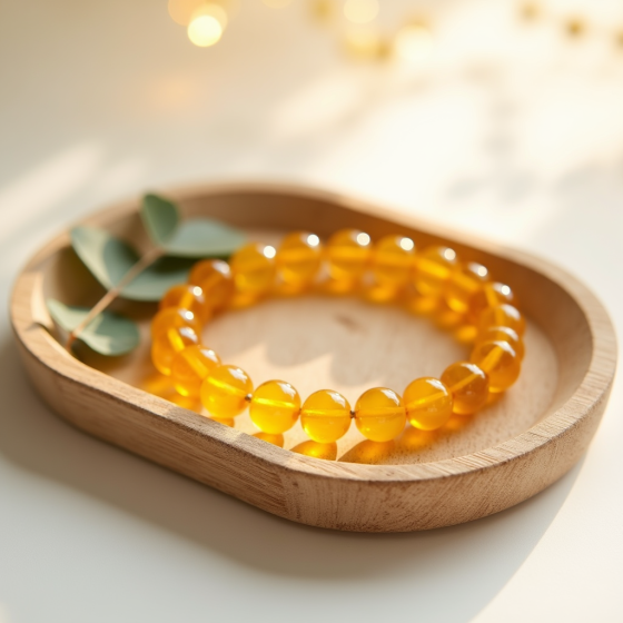 Warm Yellow Natural Citrine Single-Strand Bracelet